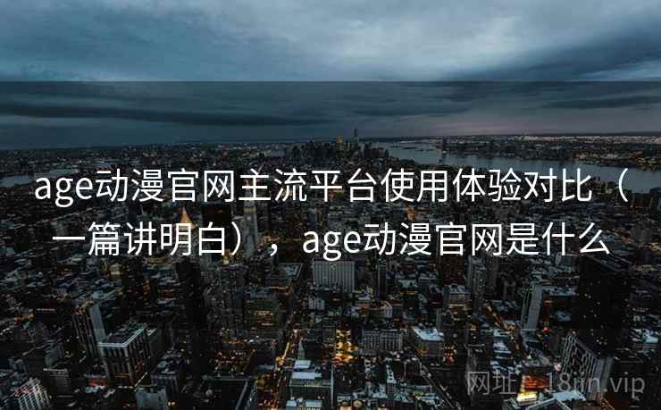 age动漫官网主流平台使用体验对比（一篇讲明白），age动漫官网是什么
