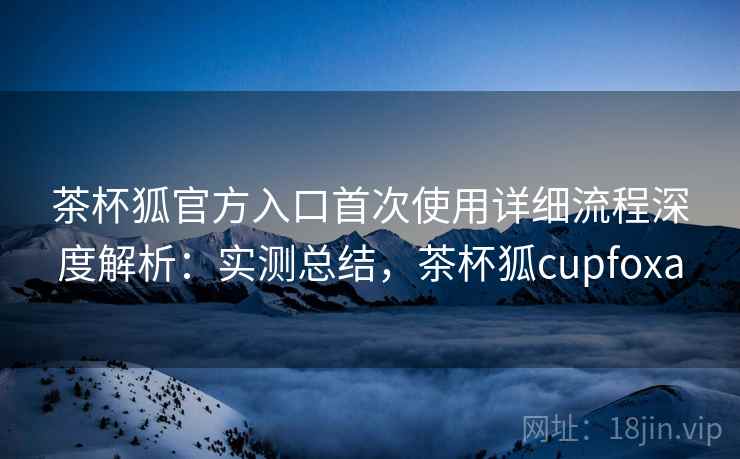 茶杯狐官方入口首次使用详细流程深度解析：实测总结，茶杯狐cupfoxa
